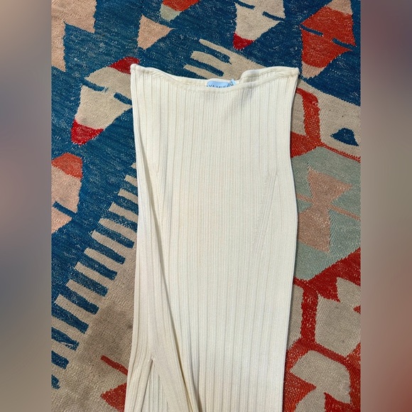 Aya Muse 'Sapodilla' Ivory Ribbed Midi Skirt Side Slit Size S - Picture 5 of 11